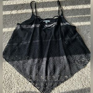 Black lace crop top